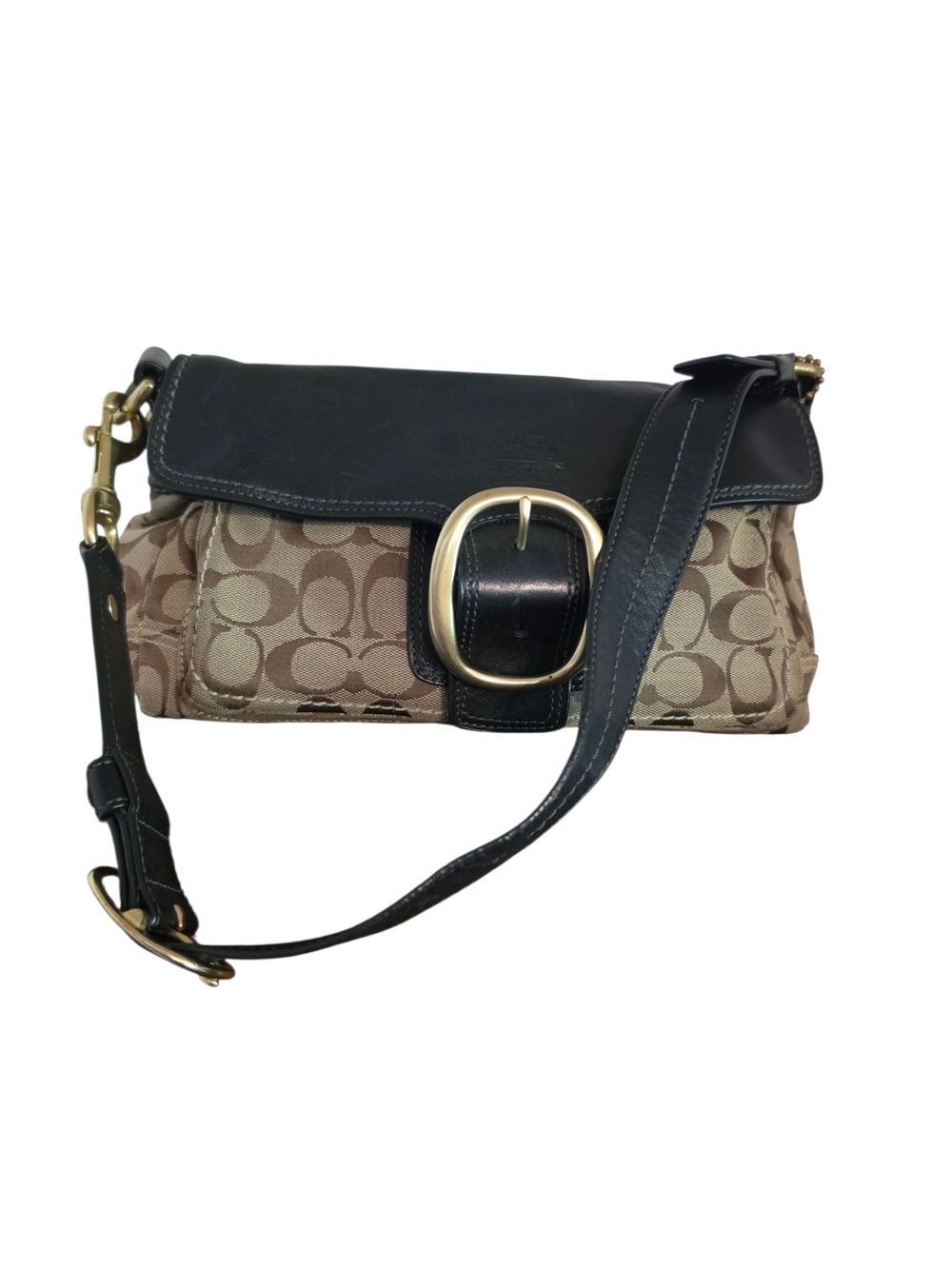 Coach Signature Canvas and Leather Shoulder Bag